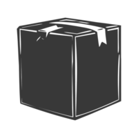 ai généré silhouette papier carton paquet noir Couleur seulement png