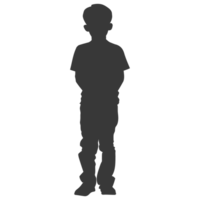 AI generated Silhouette caucasian boy black color only png