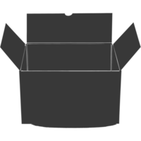 AI generated Silhouette cardboard open black color only png