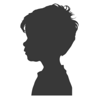 AI generated Silhouette caucasian boy black color only png