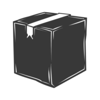 ai généré silhouette papier carton paquet noir Couleur seulement png