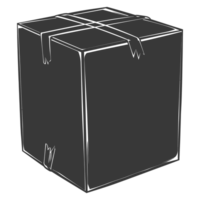 ai généré silhouette papier carton paquet noir Couleur seulement png