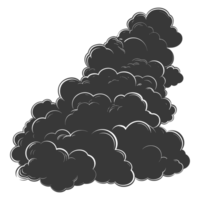 ai generato silhouette nube nero colore solo png