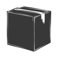 ai généré silhouette papier carton paquet noir Couleur seulement png