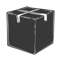 ai généré silhouette papier carton paquet noir Couleur seulement png