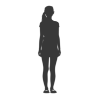 AI generated Silhouette caucasian girl alone black color only png