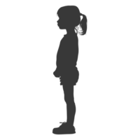 AI generated Silhouette caucasian girl alone black color only png