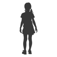 ai généré silhouette caucasien fille noir Couleur seulement png