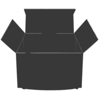 AI generated Silhouette cardboard open black color only png