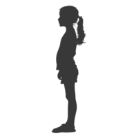 ai generato silhouette caucasico ragazza nero colore solo png