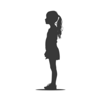 AI generated Silhouette caucasian girl black color only png