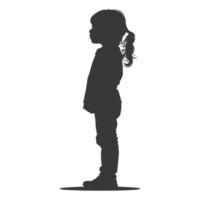 AI generated Silhouette caucasian girl alone black color only png