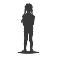 AI generated Silhouette caucasian girl alone black color only png