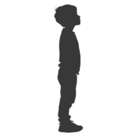 AI generated Silhouette caucasian boy black color only png