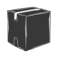 ai généré silhouette papier carton paquet noir Couleur seulement png