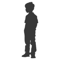 AI generated Silhouette caucasian boy black color only png
