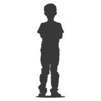 AI generated Silhouette caucasian boy black color only png