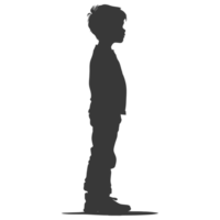 AI generated Silhouette caucasian boy black color only png