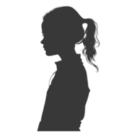 AI generated Silhouette caucasian girl black color only png