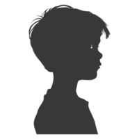 AI generated Silhouette caucasian boy black color only png