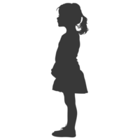 AI generated Silhouette caucasian girl black color only png