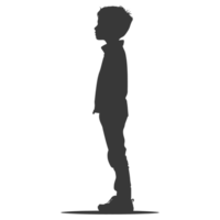 AI generated Silhouette caucasian boy black color only png