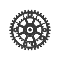 ai genererad silhuett kugge hjul som lagarbete symbol svart Färg endast png