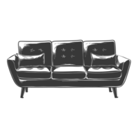 AI generated Silhouette Scandinavian sofa black color only png