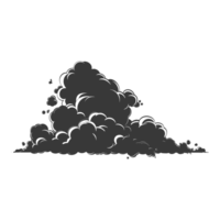 AI generated Silhouette cloud black color only png