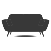 ai gerado silhueta escandinavo sofá Preto cor só png