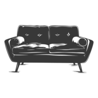 AI generated Silhouette Scandinavian sofa black color only png