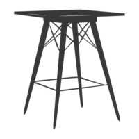 AI generated Silhouette Scandinavian table black color only png