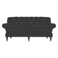 AI generated Silhouette Scandinavian sofa black color only png