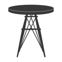 AI generated Silhouette Scandinavian table black color only png