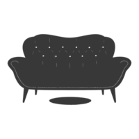 AI generated Silhouette Scandinavian sofa black color only png