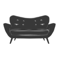 ai generiert Silhouette skandinavisch Sofa schwarz Farbe nur png