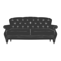 ai generiert Silhouette skandinavisch Sofa schwarz Farbe nur png