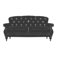 AI generated Silhouette Scandinavian sofa black color only png