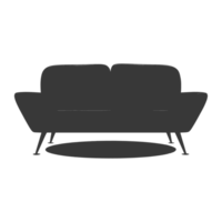 ai generado silueta escandinavo sofá negro color solamente png