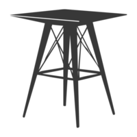 AI generated Silhouette Scandinavian table black color only png