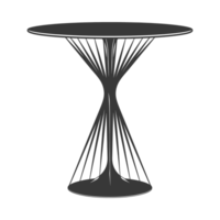 AI generated Silhouette Scandinavian table black color only png