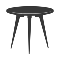 AI generated Silhouette Scandinavian table black color only png