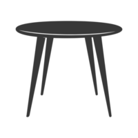 ai generado silueta escandinavo mesa negro color solamente png