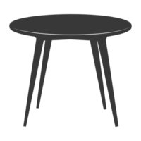 AI generated Silhouette Scandinavian table black color only png