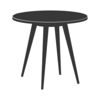 AI generated Silhouette Scandinavian table black color only png