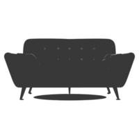 AI generated Silhouette Scandinavian sofa black color only png