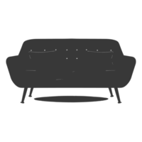AI generated Silhouette Scandinavian sofa black color only png