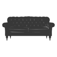 AI generated Silhouette Scandinavian sofa black color only png