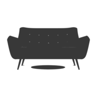 AI generated Silhouette Scandinavian sofa black color only png