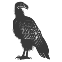 AI generated Silhouette vulture bird animal black color only png